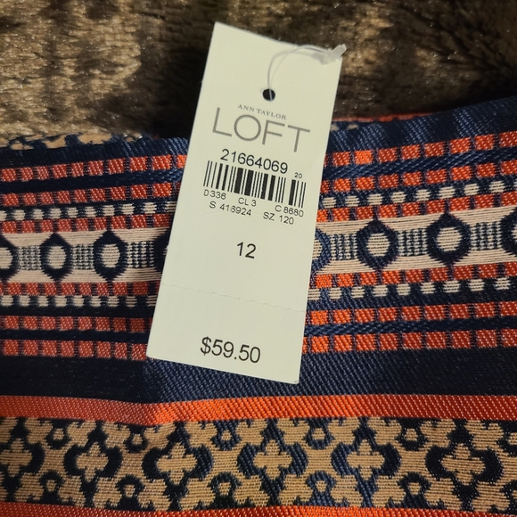 Jupe Courte Ann Taylor Loft – Orange Brûlé, Doublée, Avec Zip, Taille 12, Neuve Avec étiquette